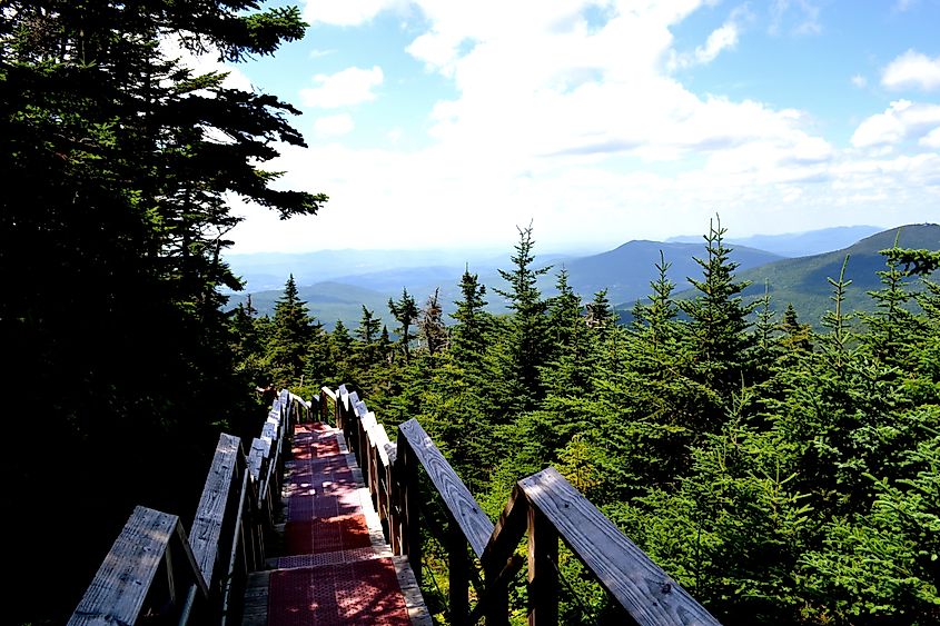 Killington mountain walkway in the summer.