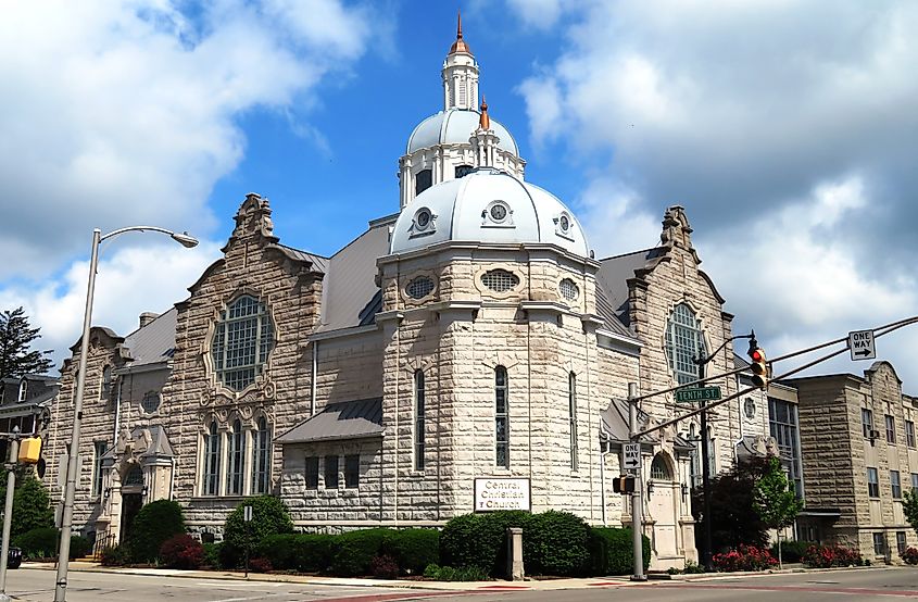 The Central Christian Church in Anderson, Indiana. Editorial credit: Bruce Alan Bennett / Shutterstock.com