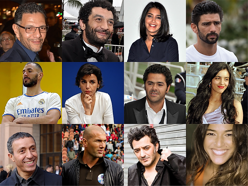 A collage of prominent French personalities with varying heritage backgrounds. Image Credit: The Spanish Monkey via Wikimedia.