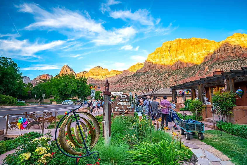 The beautiful town of Springdale, Utah.