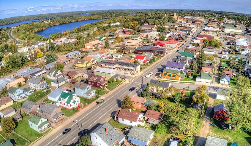 Aerial View of Ely, Minnesota during Summer