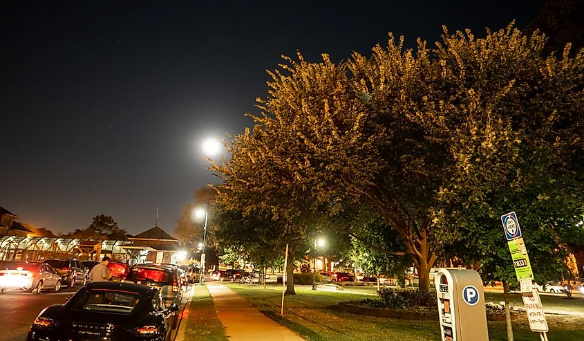 Summit, New Jersey on a fall evening.