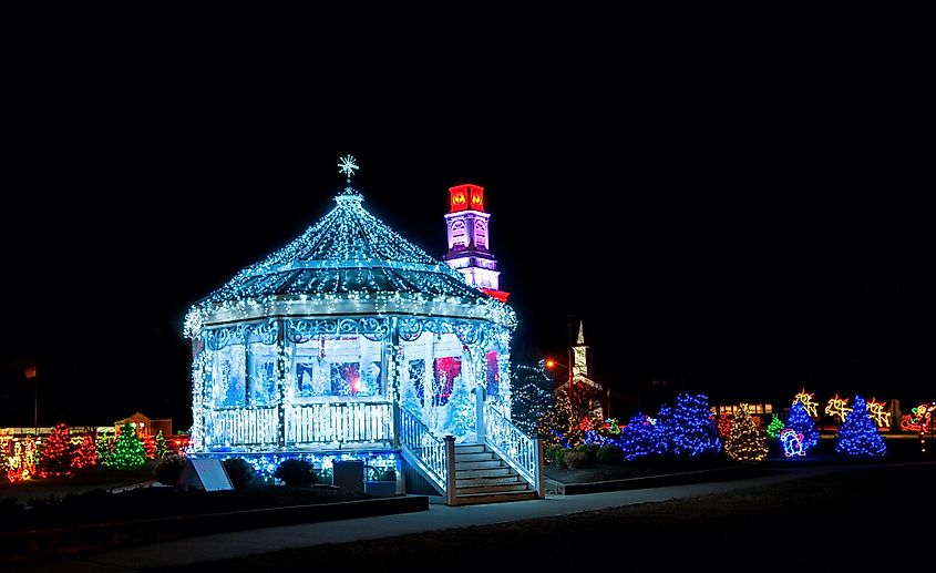 Christmas decorations in Strongsville, Ohio.