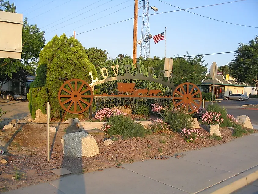 Downtown sign in Lovelock, Nevada.