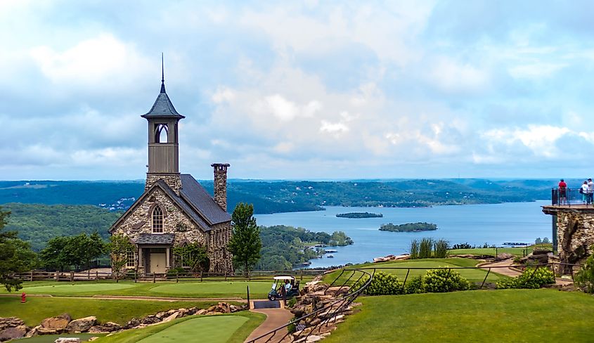 Stone church at top of the rock in Branson Missouri