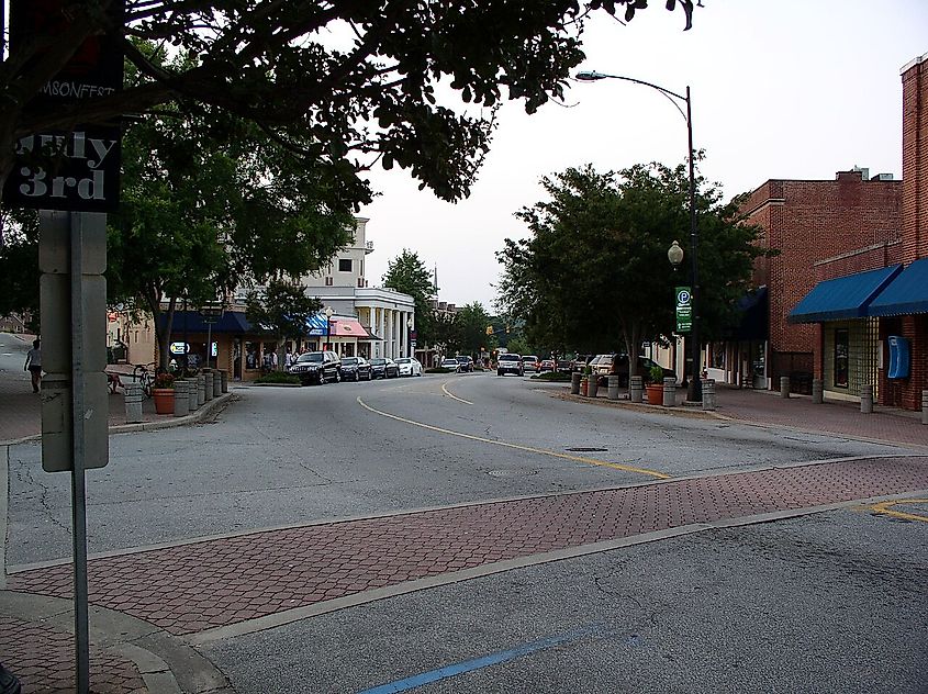 Downtown Clemson, South Carolina.