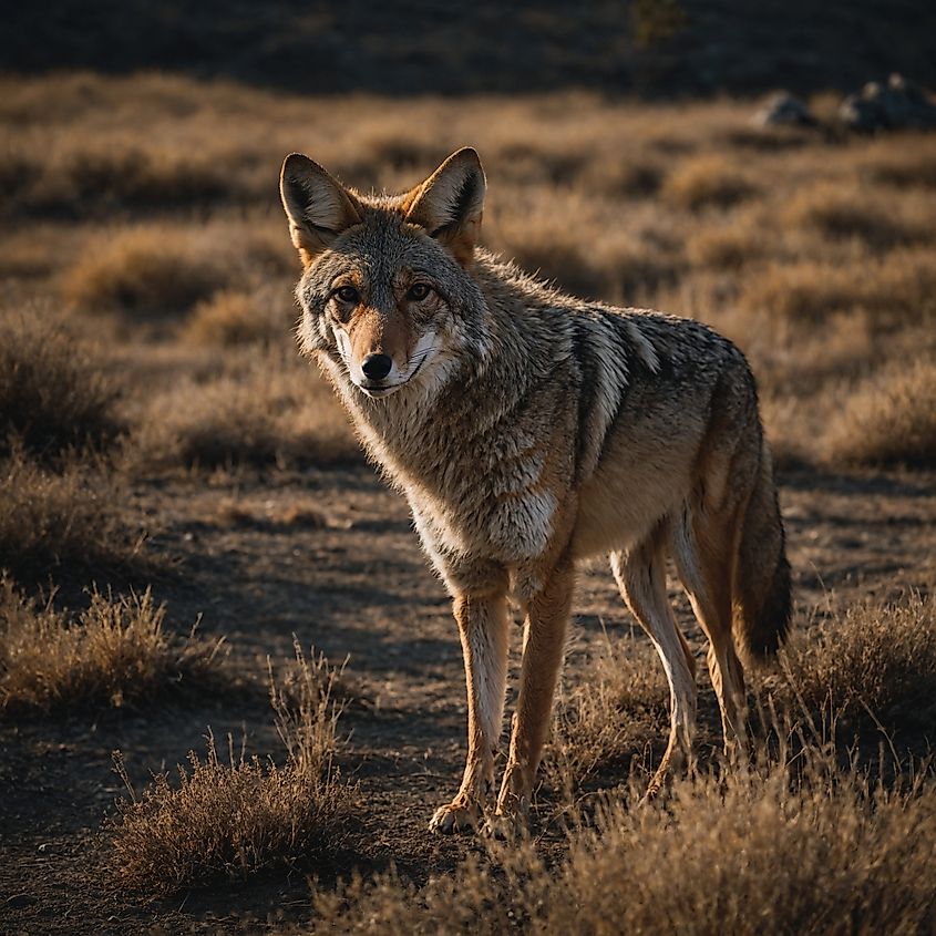 A medium-sized coyote with a slender body, long legs, and a bushy tail, native to North and Central America.