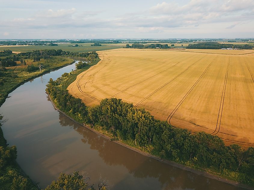 Red River of the North in North Dakota