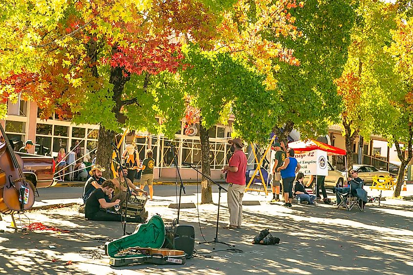 Music street event in the weekend in downtown Ukiah, California