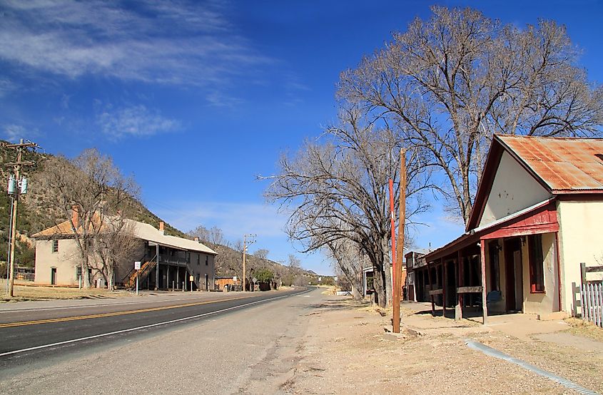 The main street through Lincoln, New Mexico.
