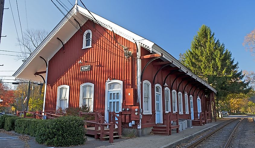 The old train station, Kent, Connecticut, USA
