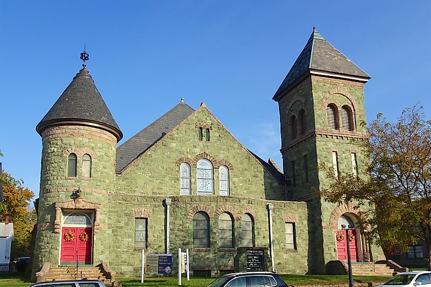 United Methodist Church on Washington Avenue, listed on the National Register of Historic Places