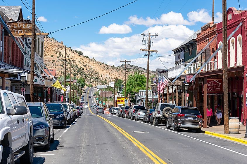 Main Street in Virginia City, Nevada.