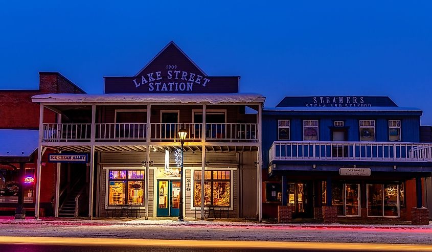 Classic building fronts in a McCall, Idaho.