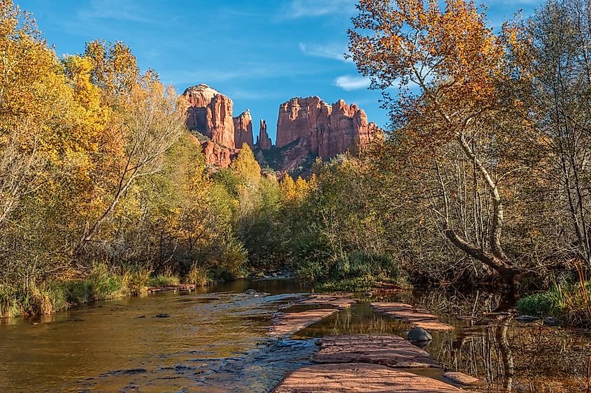 View of Cathedral Rock near Sedona in Arizona.