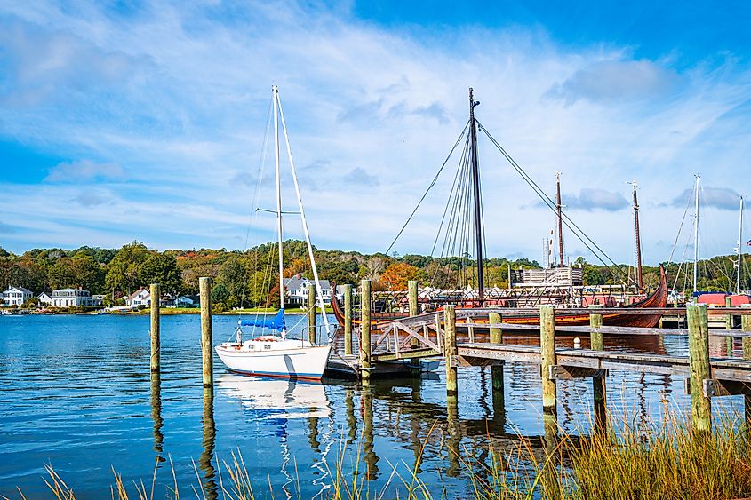 Commercial dock in Mystic, Connecticut.