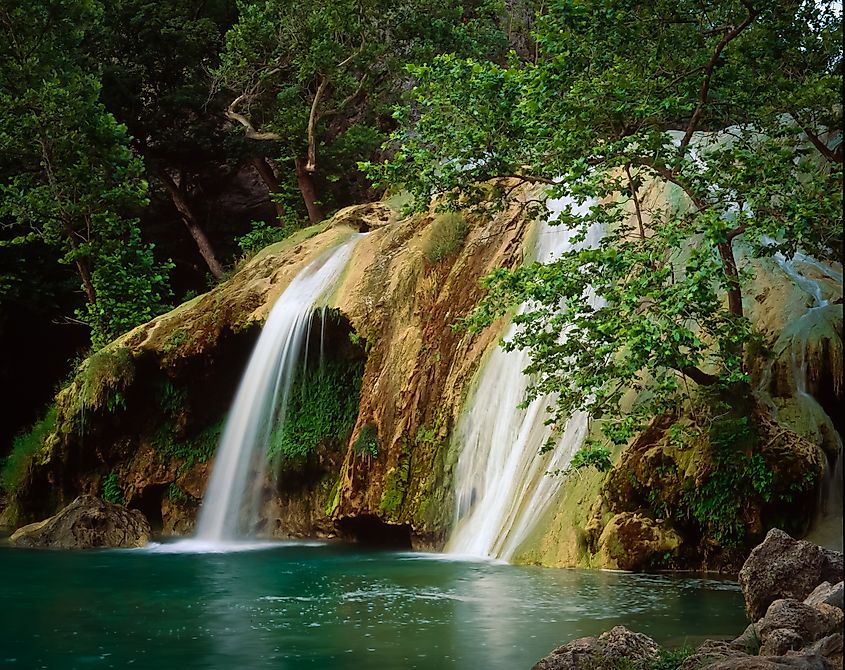 Turner Falls in the Arbuckle Mountains near Davis, Oklahoma.