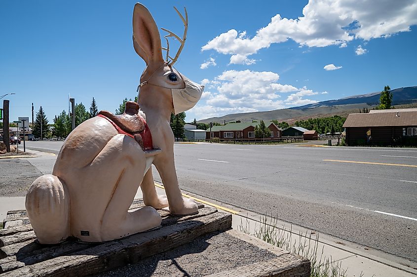 The Worlds Largest Jackalope statue in Dubois, Wyoming.