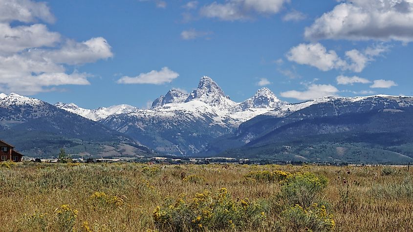 Grand Tetons as seen from Driggs, Idaho