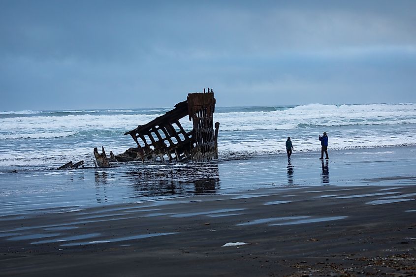 famous shipwreck of Peter Iredale in Fort Stevens State Park, Oregon