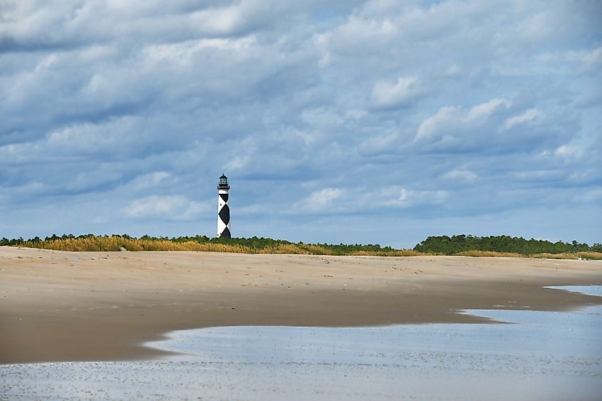 Cape Lookout Lighthouse in North Carolina, part of the Cape Lookout National Seashore Park