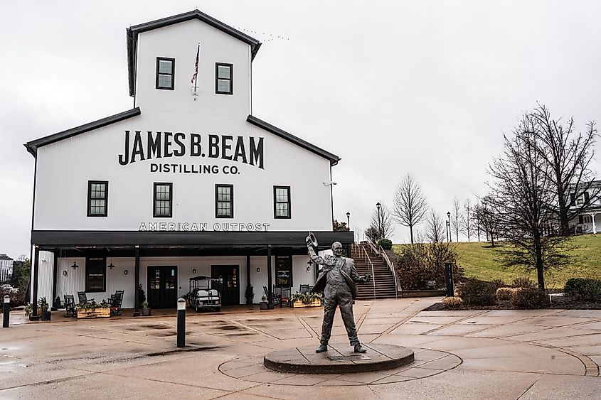 James B. Beam Bourbon Distillery in Clermont, Kentucky. Editorial credit: Little Vignettes Photo / Shutterstock.com