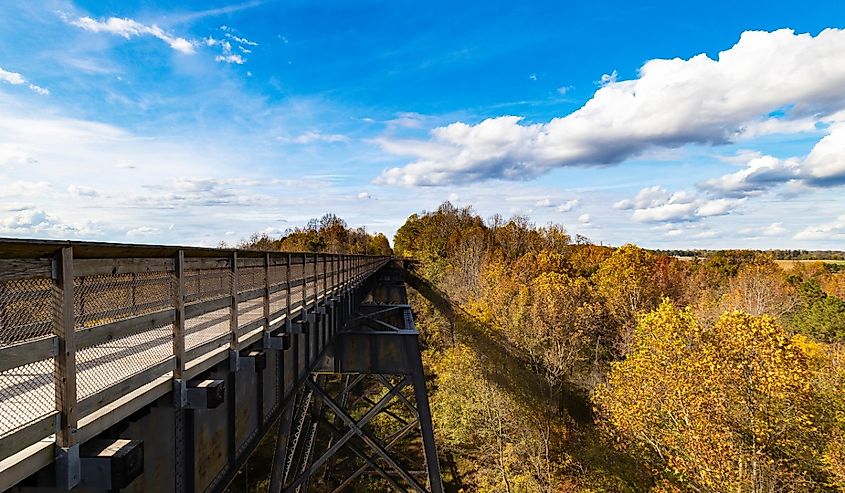 High Bridge Over the Appomattox River near Farmville, Virginia in Autumn