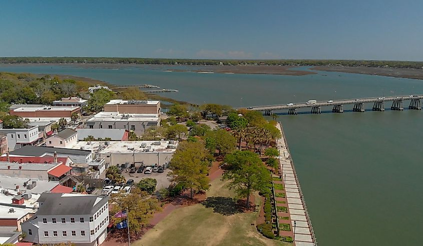 Aerial view of Beaufort, South Carolina.