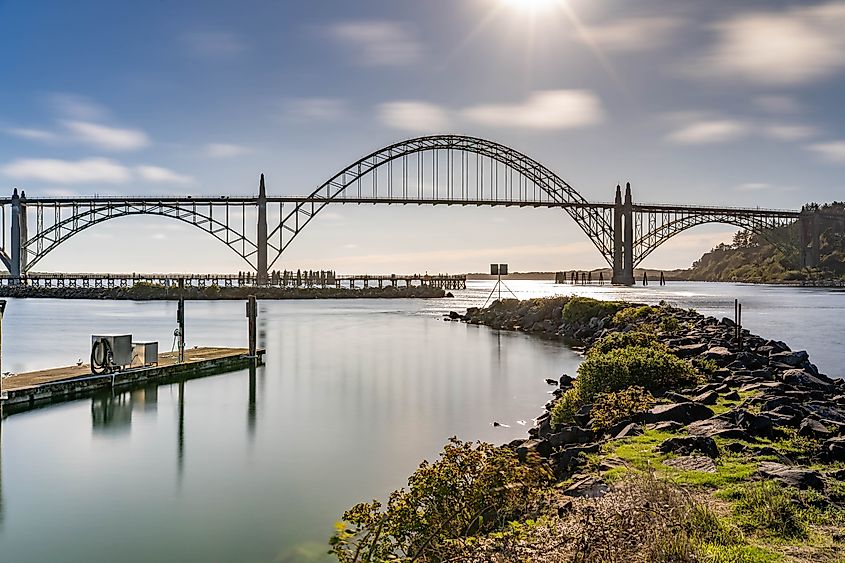 The Yaquina Bay Bridge in Newport, Oregon.