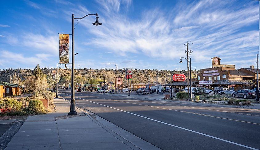 View looking North along Main Street in Tropic, Utah, USA. Editorial credit: Nigel Jarvis / Shutterstock.com