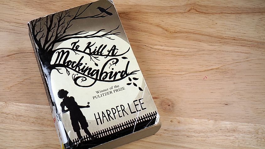 A library copy of Harper Lee's “To Kill A Mockingbird.”