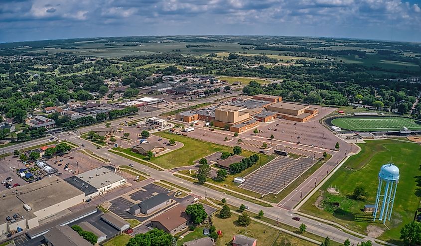 Aerial View of the Sioux Falls Suburb of Brandon, South Dakota