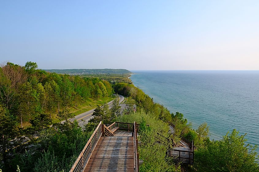 Scenic Lake Michigan overlook near Arcadia, MI, USA.