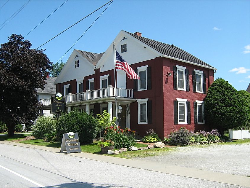 Montgomery House in Vermont. Listed on the National Register of Historic Places.