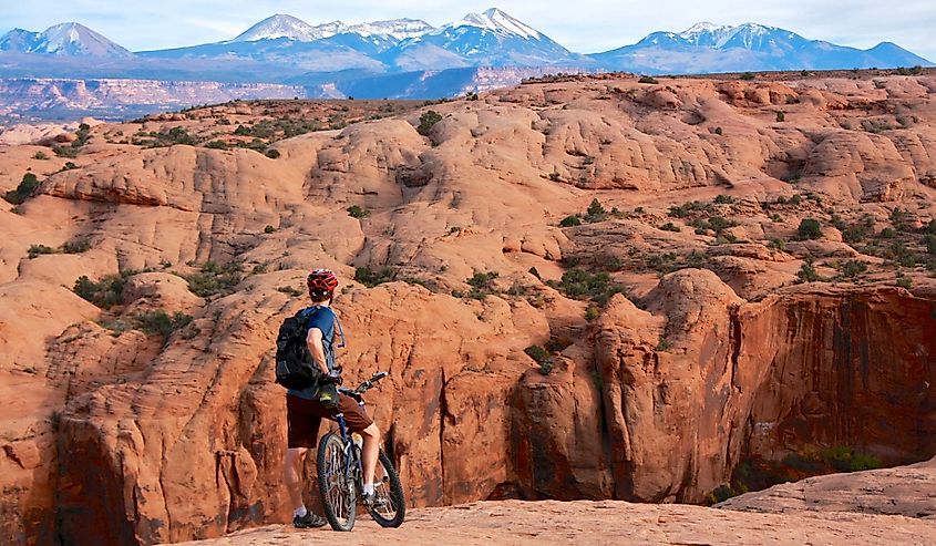 Slickrock mountain bike trail in Moab, Utah