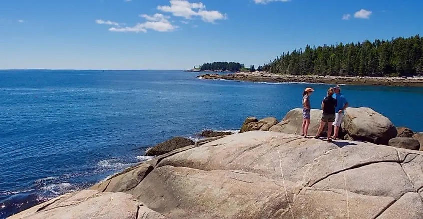 Tourists on High Island, St George, Maine