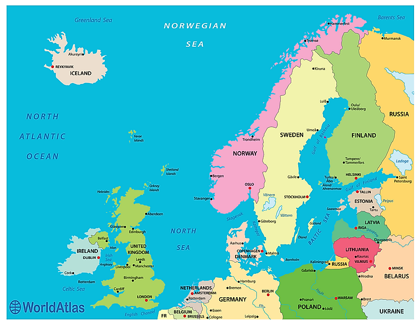 norwegian sea on world map