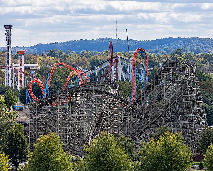 Hersheypark roller coasters.