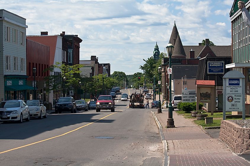 Downtown Amherst, Nova Scotia in the morning.