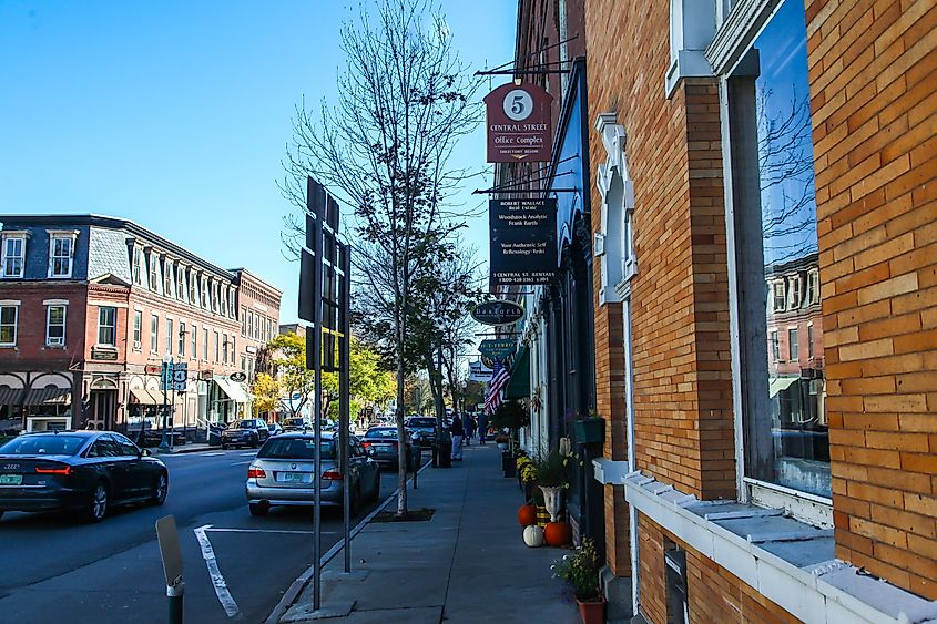 A scene from downtown Woodstock, Vermont