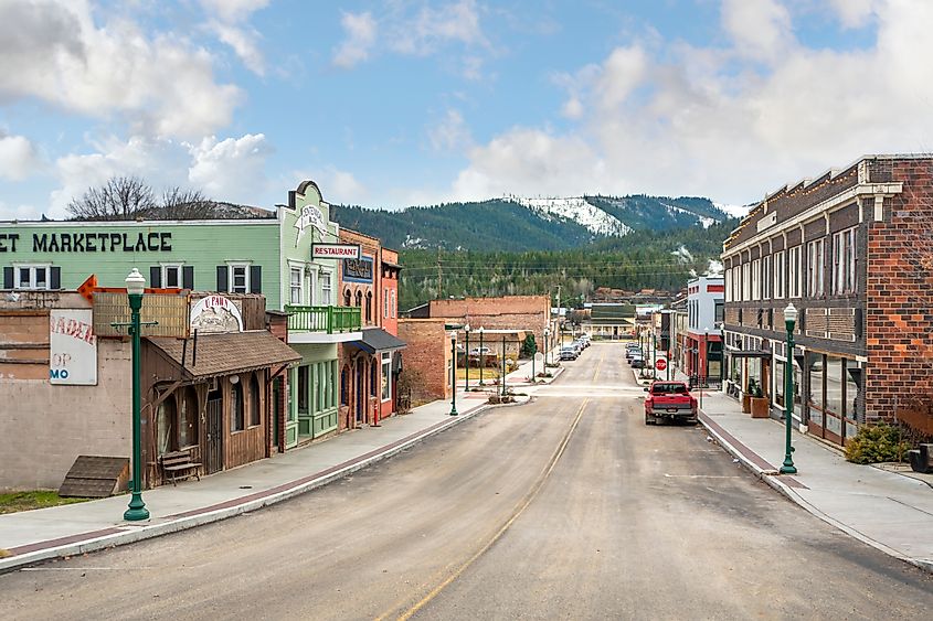  The main street of historic Priest River, Idaho