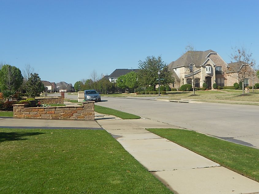 Residential neighborhood in Southlake, Texas