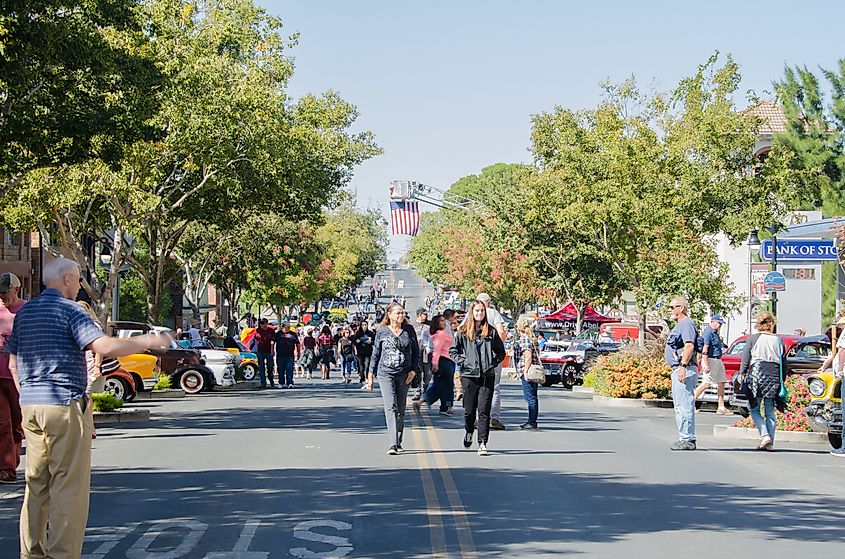 Car show on the streets of Rio Vista, California.