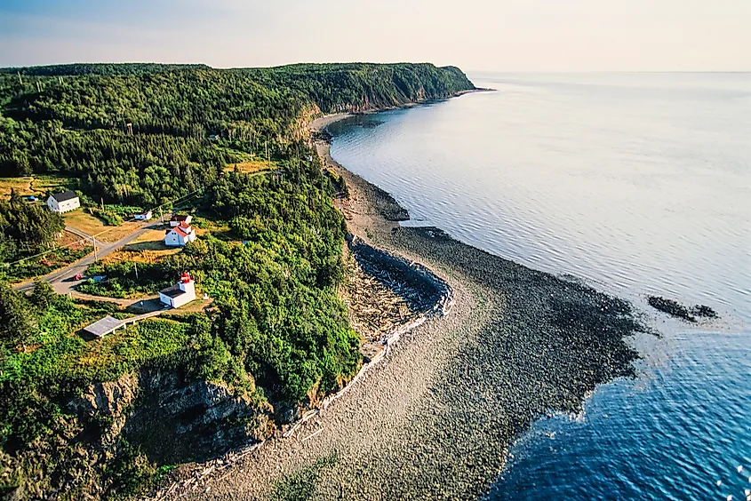 Aerial view of Grand Manan Island, New Brunswick, Canada.