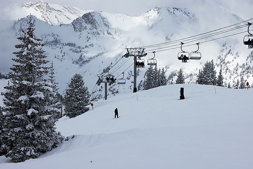 Ski Lift Alta Ski Resort, Alta, Utah.