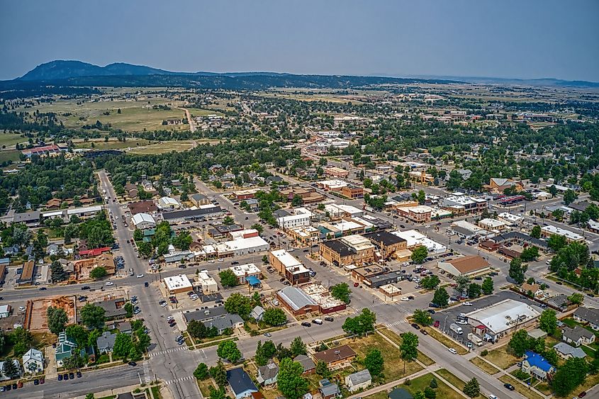 Aerial View of Spearfish, South Dakota, in summer.