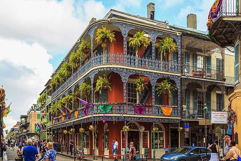 A historic building in the French Quarter of New Orleans, Louisiana