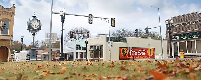 View of downtown Fort Gibson in Oklahoma