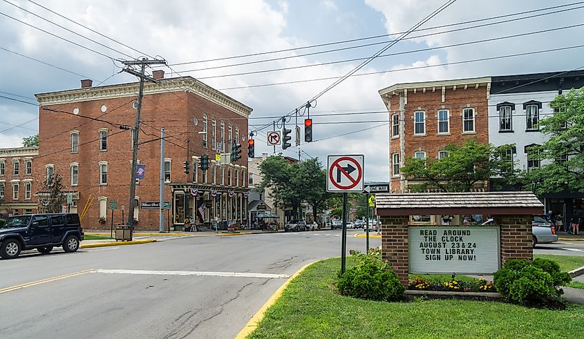 Center of downtown Clinton, New York.