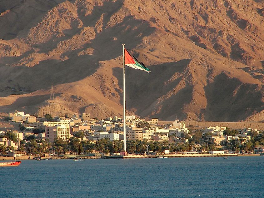 The Aqaba Flagpole in Aqaba, Jordan, commemorating the 1917 Battle of Aqaba